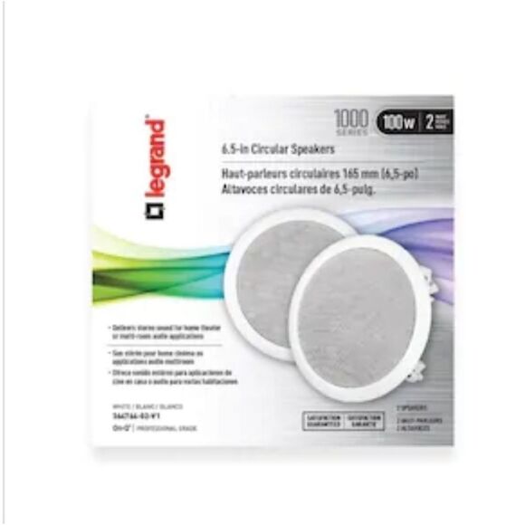 LEGRAND On Q Set  2 100 Watt In Ceiling Speakers - Picture 3 of 5